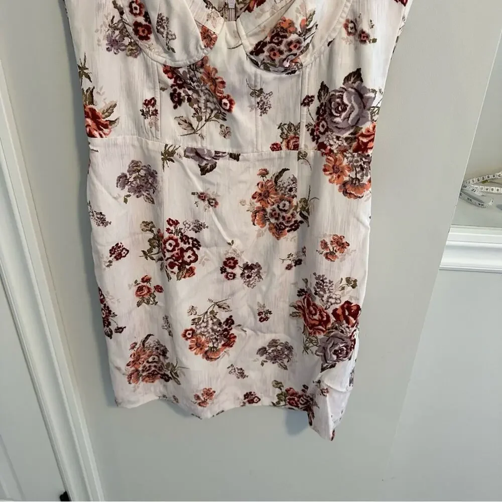 Brock Collection x H&M White Floral Bustier Mini Dress Medium
